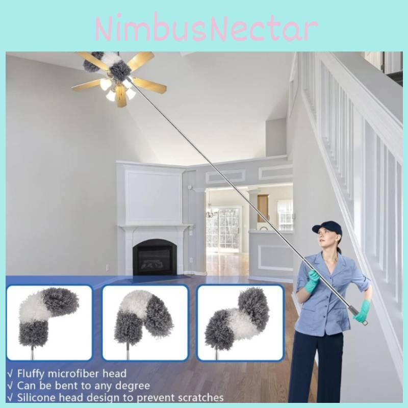 Ausziebares Federwedel-Bürsten-Set Mit Teleskopstiel Für Die Haushaltsreinigung Und Staubentfernung