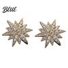 Alloy Lapel Pin 1/2Pcs Double-Layered Eight-Pointed Star with Rhinestones Thickened