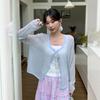 Temperament Pure desire sunscreen blouse knitted cardigan women's new summer thin suspender versatile coat top