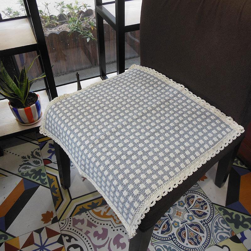 Seat Cushion Lace-up Thick Fabric Four Seasons Seat Cushion Summer Cotton Linen Office Student Dining Chair Stool Cushion