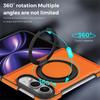 For Magsafe For iPhone Duo Case Luxury Matte Leather Magnetic Rotating Ring Holder Shockproof Protection Back Case Accessories
