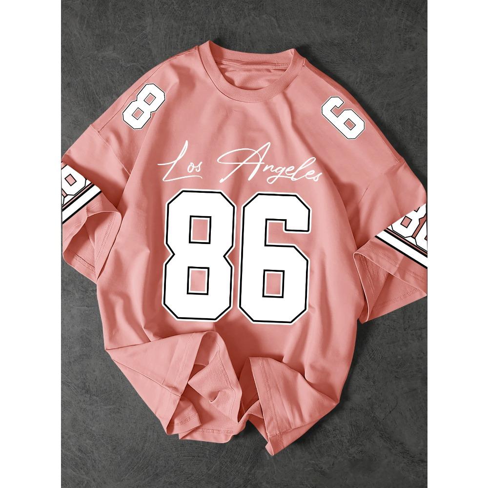 Minimalist sports number and text streetwear T-shirt