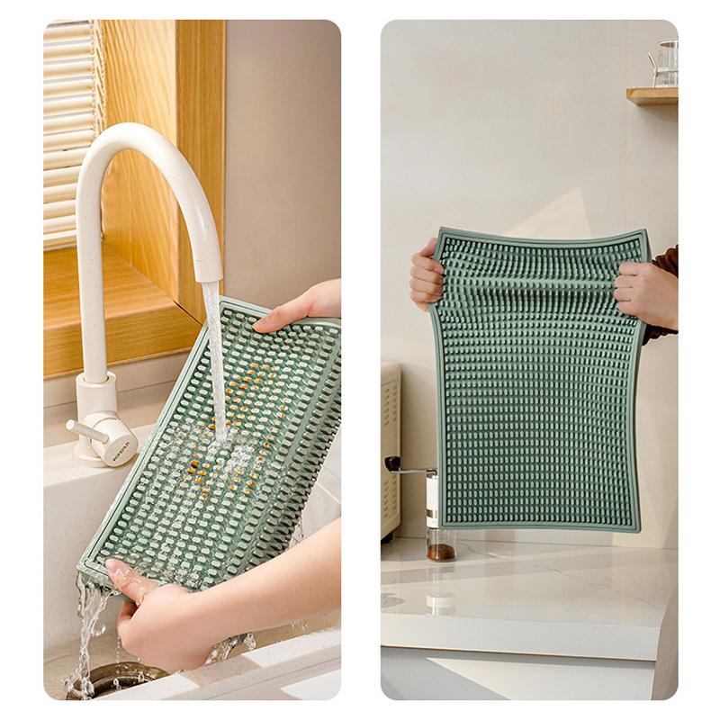 Silicone Bar Mat Anti-Slip Draining Coffee Mat Heat-Insulating Household Filter Mat Combination Type Drain Pad Easy Clean