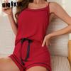 GMXIA Sexy Pyjamas Female Summer Thin Suspenders Shorts Homewear Suit