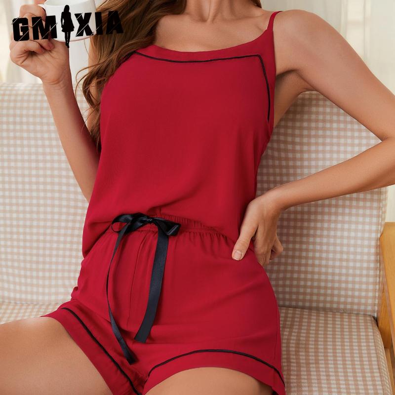 GMXIA Sexy Pyjamas Female Summer Thin Suspenders Shorts Homewear Suit