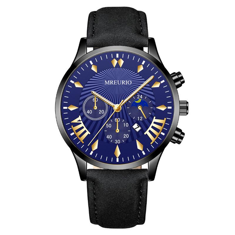 

Mens Fashion Quartz Watch With Calendar And Moon Phase For Business And Casual Wear Style 15
