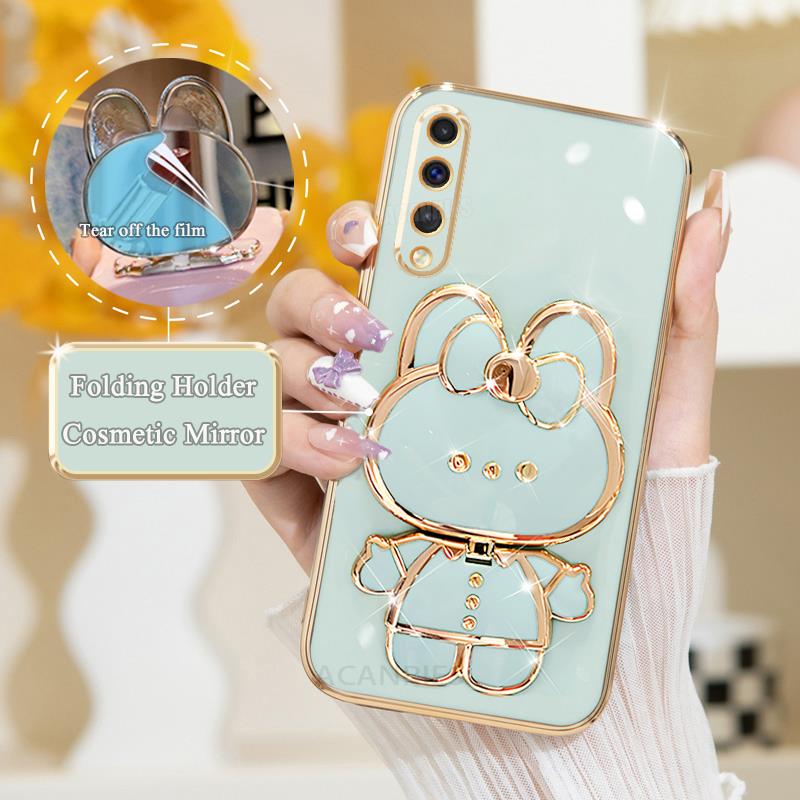 

A 50 70 30 Роскошный чехол-держатель для зеркала с покрытием для Samsung Galaxy A50 A70 A20 A30 A10 A10s Силиконовый чехол-подставка A30s A20s A7 2018 A70