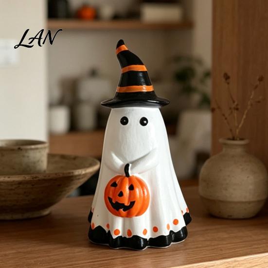 Halloween Gifts for Friends Ghost Ornament, Cute Tabletop Sculpture, Durable Resin Decorative Centerpiece Table Home Party Festive Shelf Ornaments