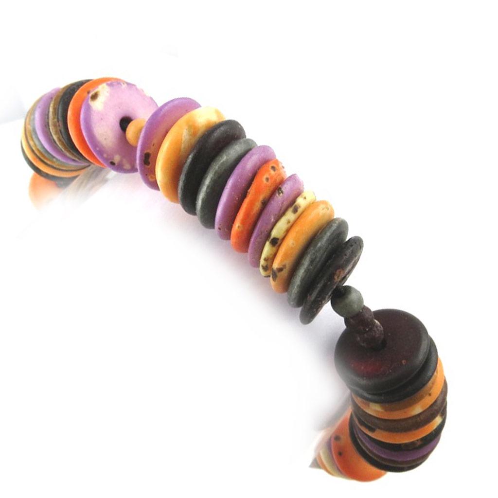 Les Trésors De Lily [N0227] - Modeschmuck-Armband 'Kilimanjaro' lila orange braun