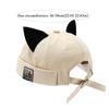 Adjustable Hip Hop Melon Docker Cap Cute Cat Ears Brimless Hat Rolled Cuff Solid Color Retro Skullcap Outdoor Daily