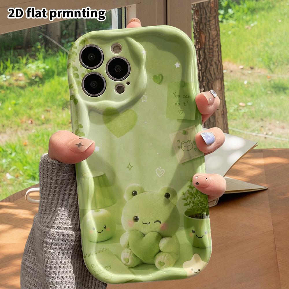 Phone Case: 2D Flat Design Suitable for iPhone 18 17 16 15 14 13 Pro Protective Case, Little Frog Desk, Perfect Christmas and Halloween Holiday Gift