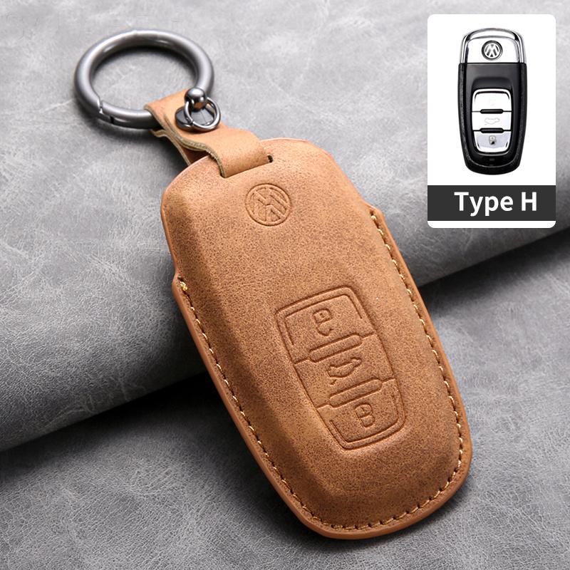 Suede Leather Car Key Case Cover Holder Shell Fob For VW Tiguan Touran Caddy Beetle Jetta Eos Golf Polo Hella Auto Accessories