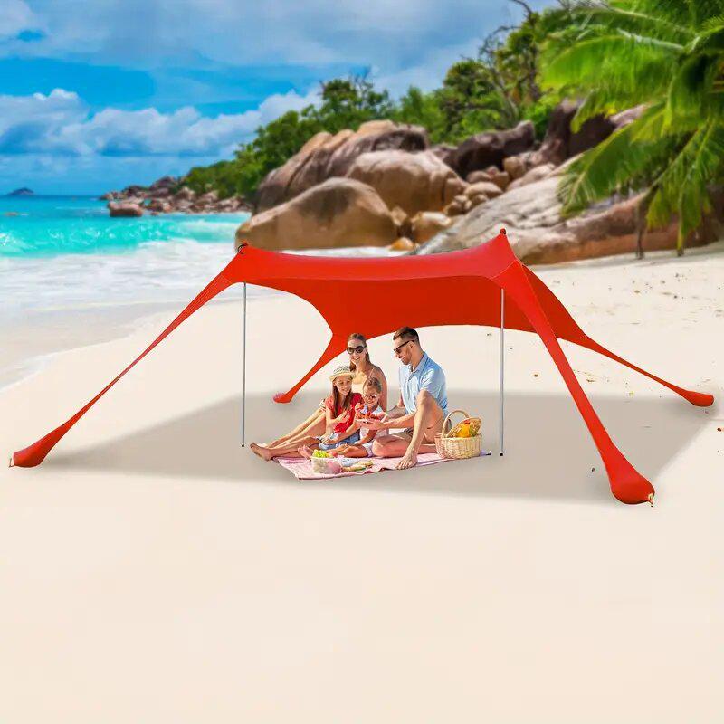 Cort de plajă Copertină portabilă pentru camping și protecție solară