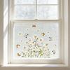 Spring Summer Flowers Window Clings Butterfly Wildflowers Window Decal Double-Side Floral Static