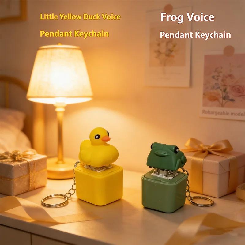 Grenouille Coassante Jouet Fidget Clé USB Grenouille Rechargeable Avec Son & Lumières LED, Clavier Clickeur Grenouille Ludique Soulagement du Stress