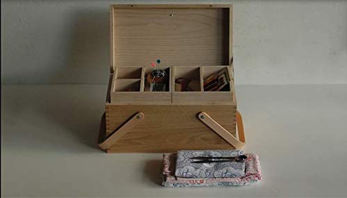 Kurashiki Design Planning Office Chestnut Wood Sewing Box, Made In Japan