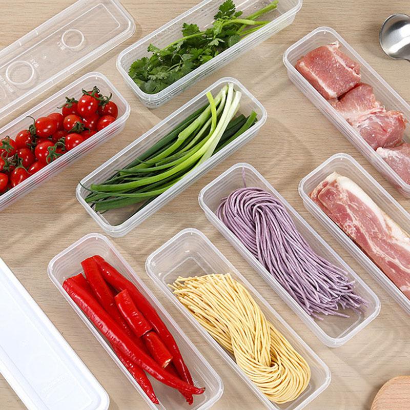 Boîte de conservation des aliments en plastique pour nouilles fraîches, boîte hermétique rectangulaire pour fruits, réfrigérateur, rangement, fournitures de cuisine, outil pour la maison