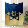 Davidstern Gold Blau Schlafzimmer Decke für Wohnzimmer Couch Mittagspause Weiche Decke für Freund Festival Geschenk