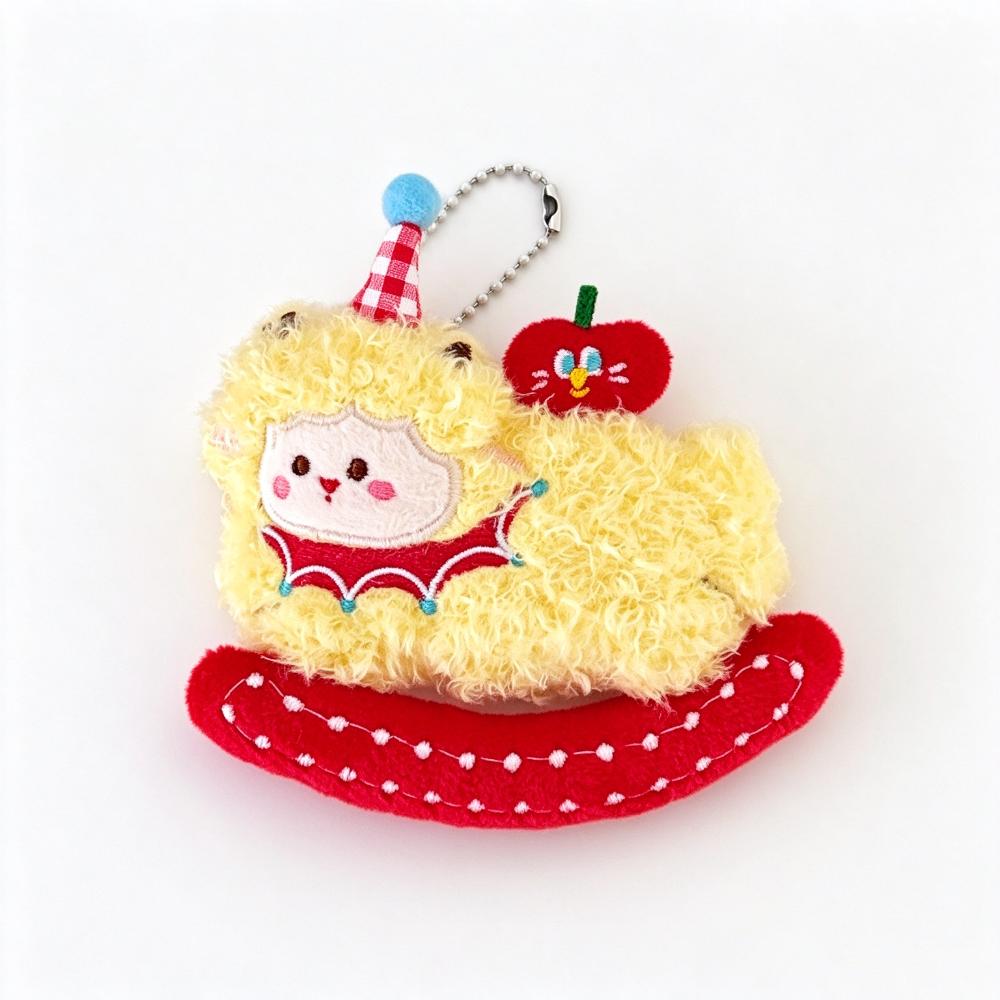 Fluffy Curly Haired Lamb Pendant Soft Sheep Pendant Bag Charm Plush Sheep Keychain  Women