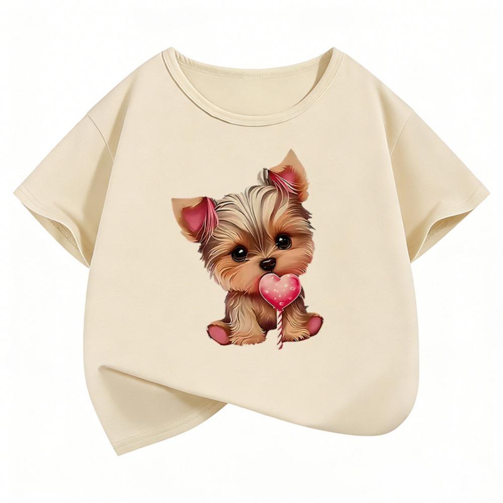 Cute Cat Graphic Kids Tshirts Summer Short Sleeve Tees Cartoon Animal Boys Girls Clothes Kawaii Kitten Tops Y2K Children T-shirt