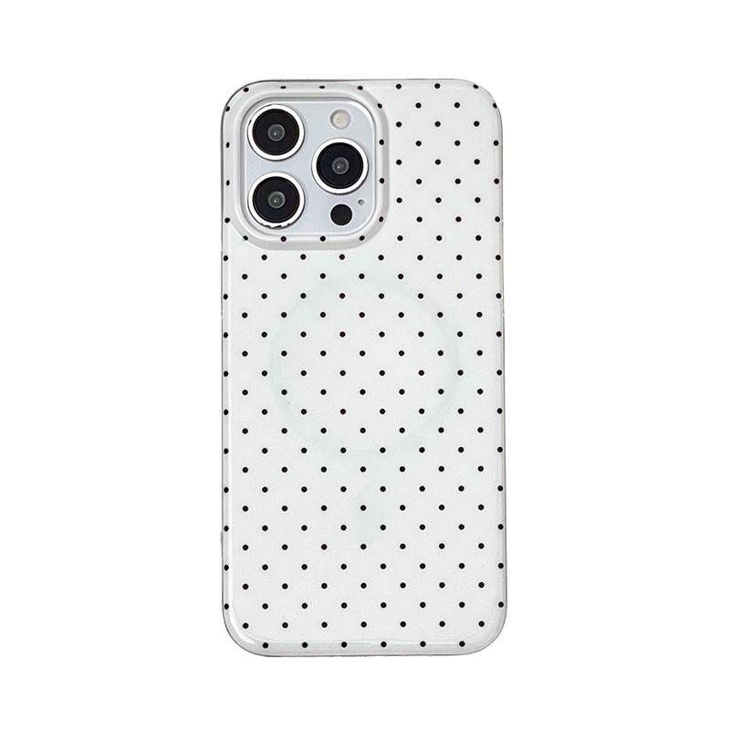 Modische Niedliche Kreis Punkt Hülle Für iPhone 16 17 Pro Max 15 14 13 Polka Dots IMD TPU Magnetische Rückabdeckung Für Magsafe