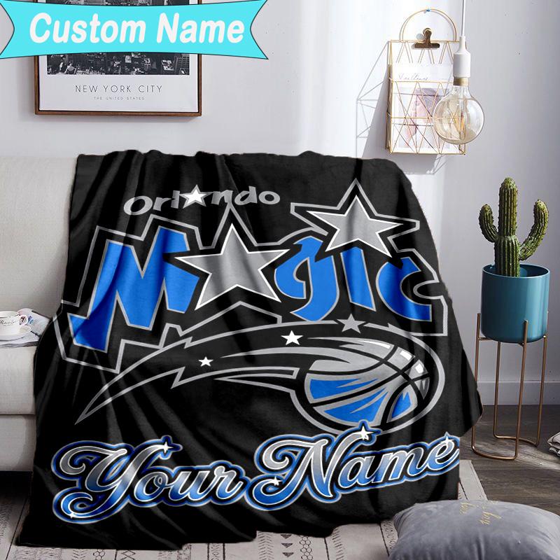 Custom Name Blanket Orlando Basketball Team Blanket Bedding Blanket for Travel, Camping, Living Rooms, Offices, Sofas, Fan Christmas Gift