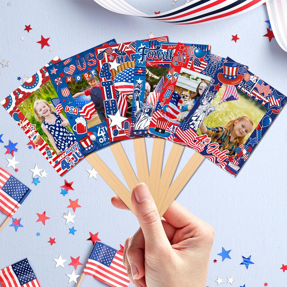 Theme Day Independence Flag Pattern Handheld Photo Frame Shooting Prop Decor