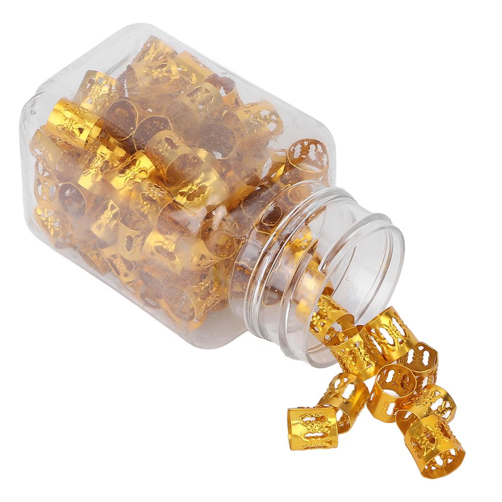 100Pcs Hair Dreadlocks Beads Fashion Trend Hollow Resist Oxidation Sufficient Quantity Hair Braiding Tubes for Home