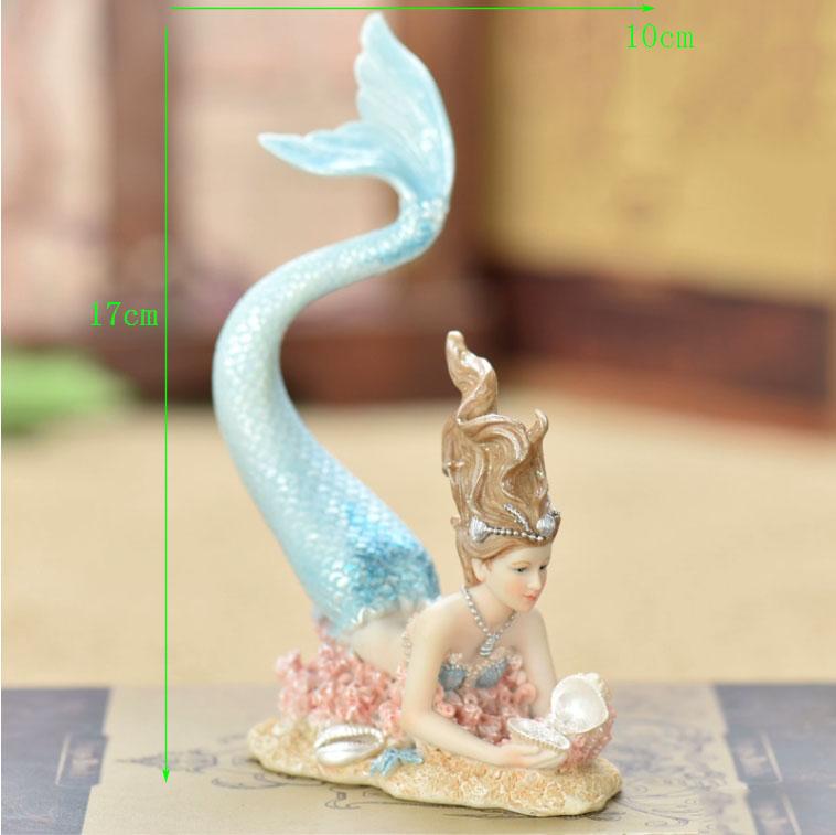 Nordic Resin Cute Mermaid Princess Figurines Fish Tank Ornaments Kawaii Decor Home Furnishing Decoration Crafts Birthday Gifts