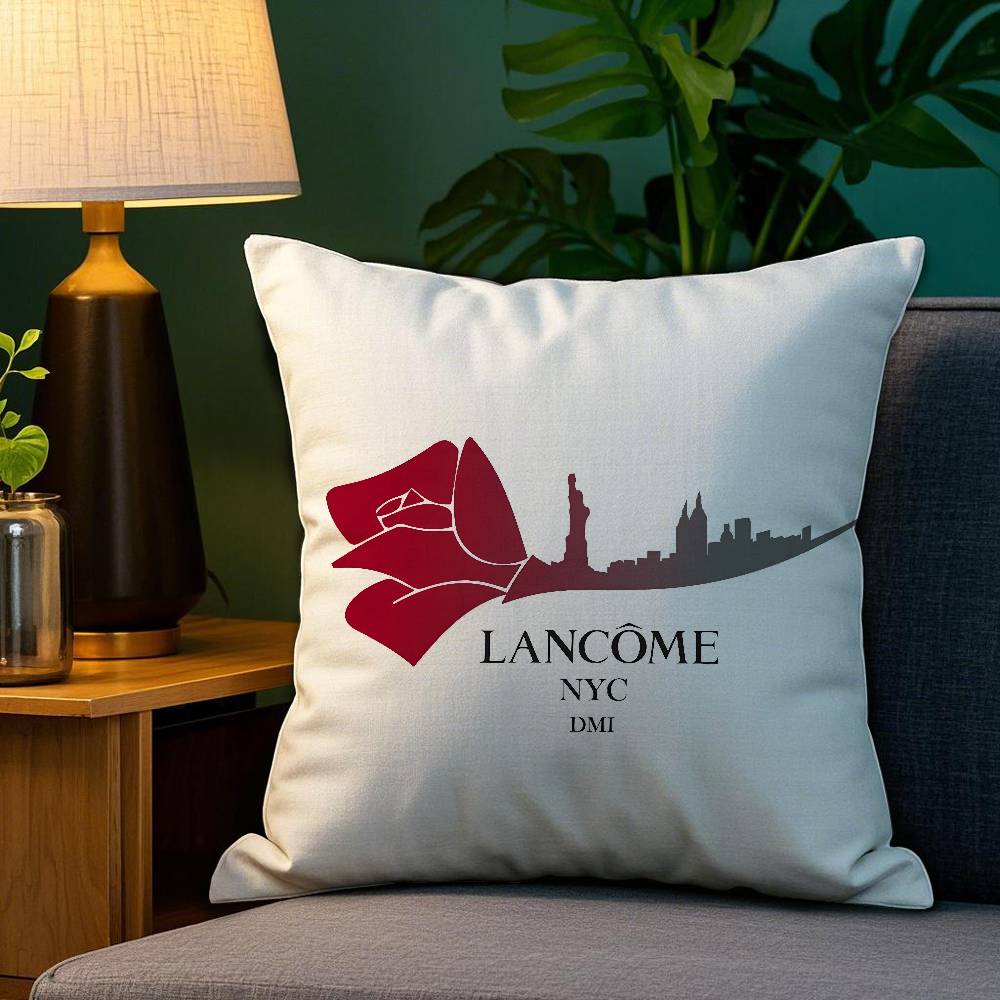 Fashion Pattern L-L-LancomeS Pillow Case Home Double-sided Printing Short Plush Colorfast Microfiber Cushion Cover
