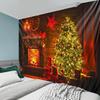 Christmas Tree And Fireplace Wall Printed Tapestry Gothic Aesthetic Decoration Halloween Living Room Perfect Party Decoration Ch