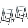 Set Of 2 Adjustable Telescopic Builders Trestle Diy Steel Work Bench Carpenter Folding Saw Horse Tools Black