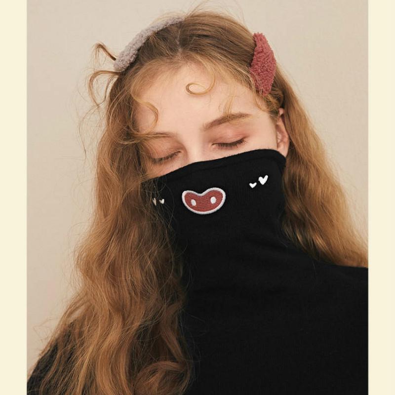 Милый свитер с вышивкой Emoji женский ворсовый свитер однотонный осень и зима XL чёрный 2980₽