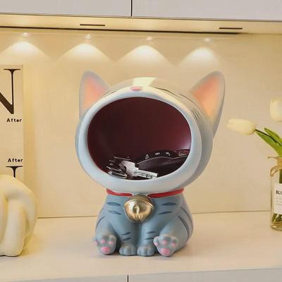 Creative Cat Key Holder Resin Ornament - Cute Desktop & Living Room Decor
