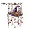 Metal Sound Pipes for Patio Halloween Acrylic Wind Chime Pendant, Crystal Suncatcher Hanging Ornaments, Decorative Handcrafted Spooky Home Accents