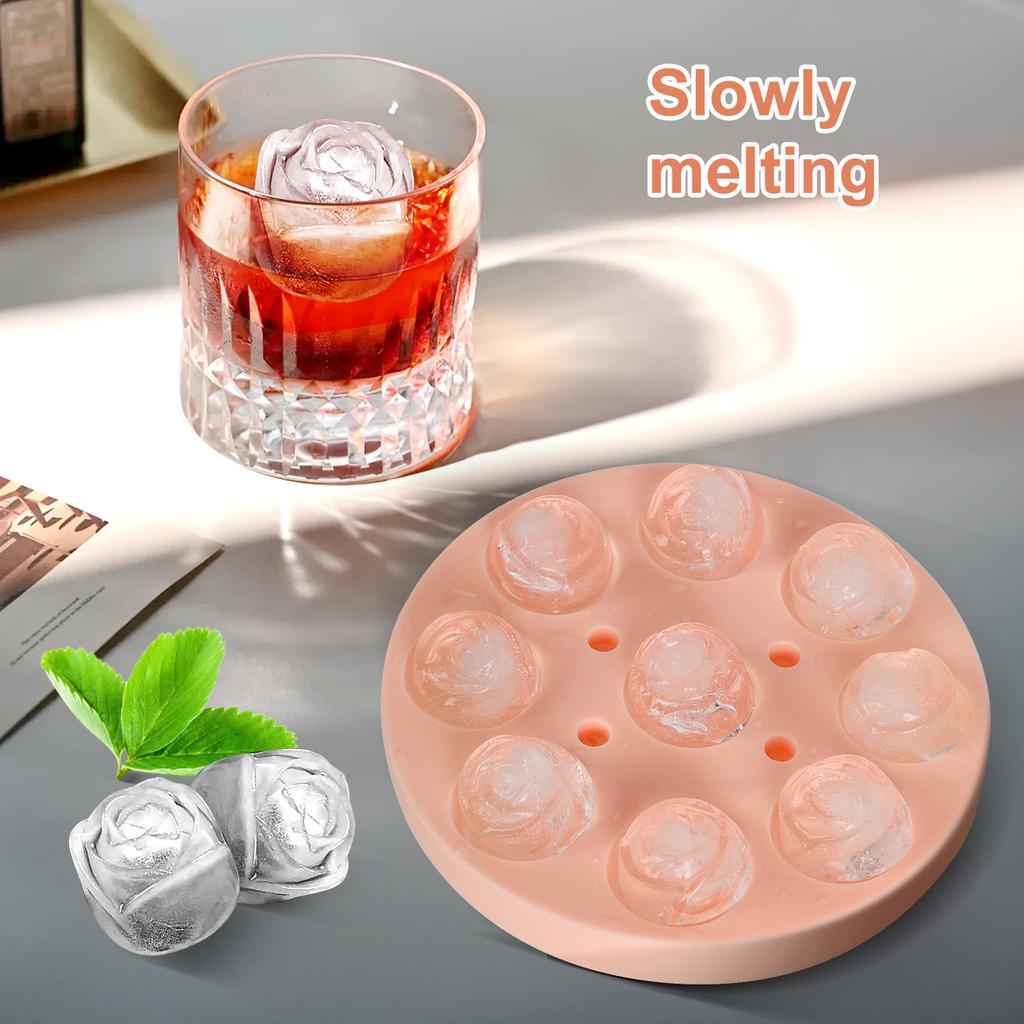 Rose Shaped, Ice Grid Silicone Mold, Food Grade, Frozen Ice Grid, Whiskey Ice Maker Mold