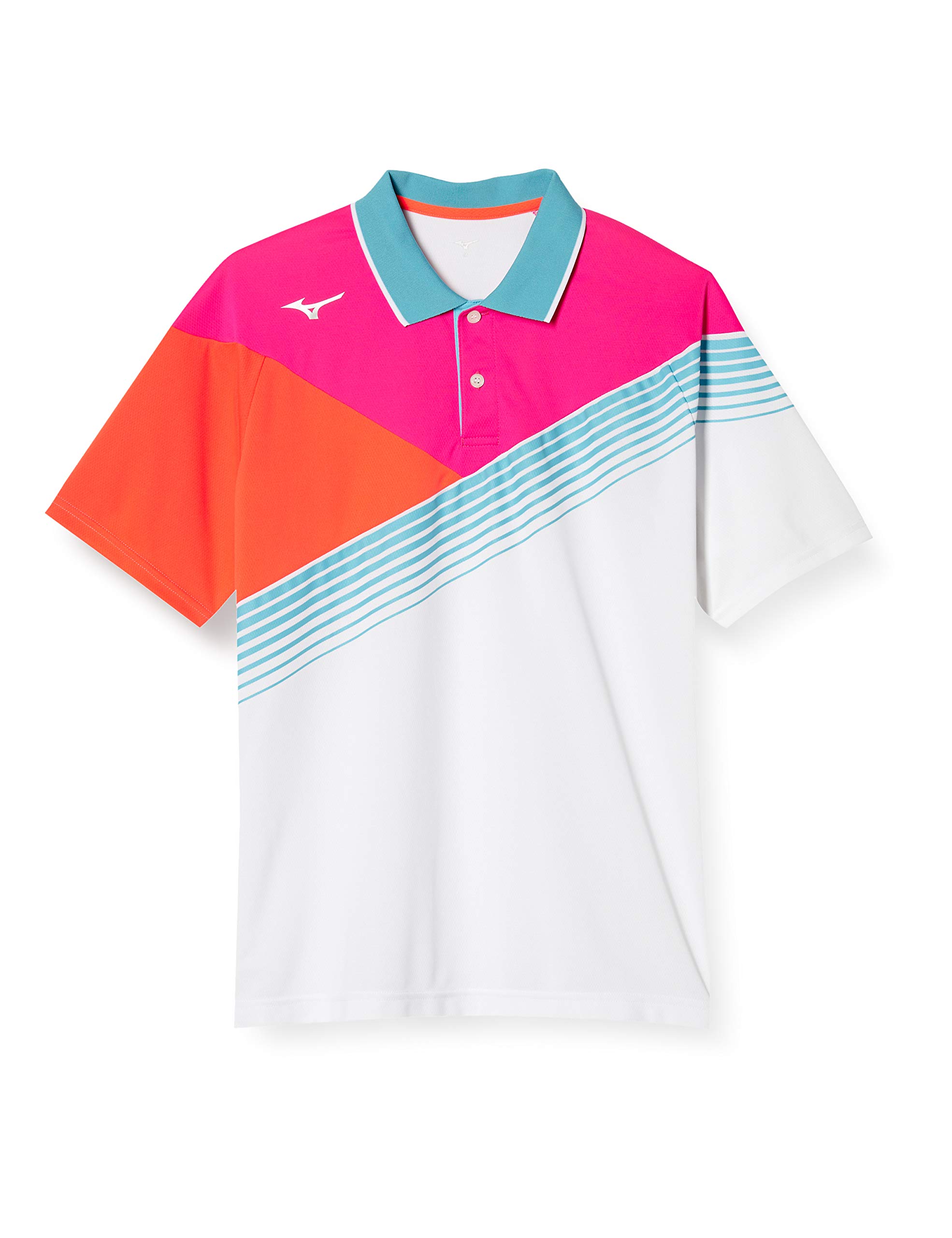 

Mizuno Tennis Game Short Soft Size M Shirt, Sleeve, Moisture-Wicking, Quick-Drying, Stretch, Tennis, Badminton, Unisex, 62JA8002, White/Pink Glow,