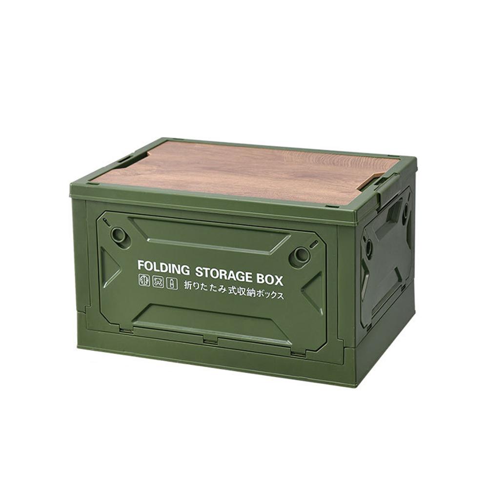 

Outdoor camping folding storage box, dual-purpose box for table and storage, camping supplies storage box, зелёный