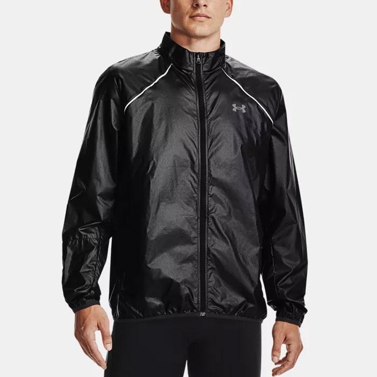 Under Armour Impasse 2.0 Wasserdichte Lauf-Sportjacke mit Stehkragen und Logo für Herren Jacke Schwarz 1360732-001