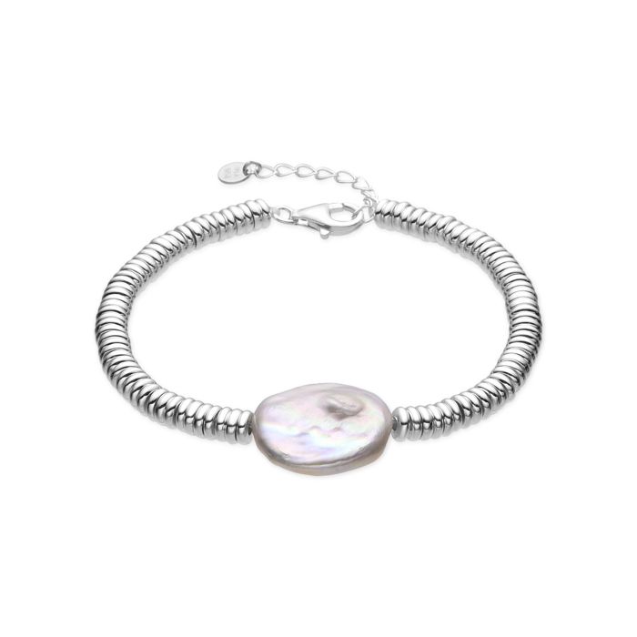 Bracelet - Luxenter - Siever - Argent 925 - Plaqué Rhodium - Perle Blanche