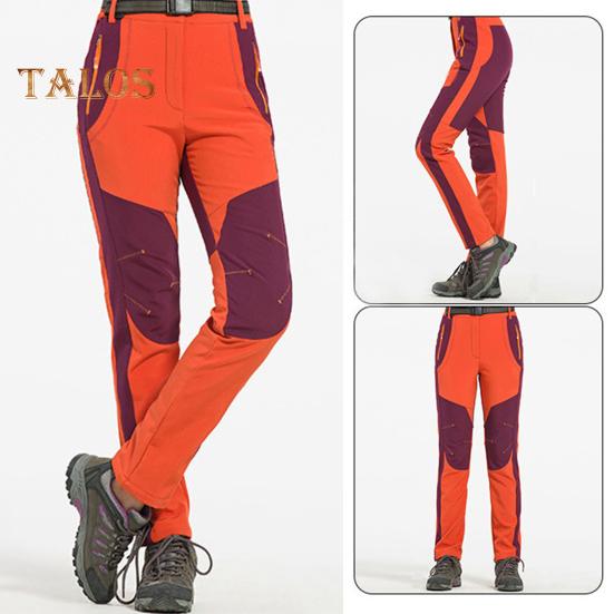 Pánské horolezecké kalhoty elastický pas knoflík zip poklop Sportovní kalhoty s kapsami Patchwork Barva Silná plyšová podšívka Outdoorové aktivity Turistické kalhoty