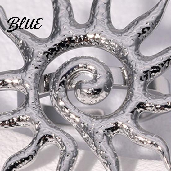 Index Finger Ring Middle Sun Pattern Open Adjustable Fit Women