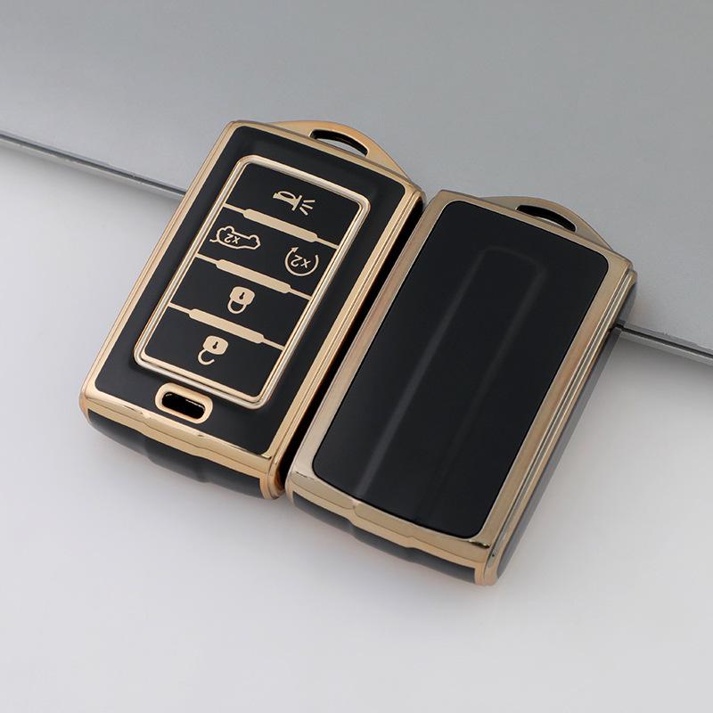 Gold-Edged TPU Key Cover for JEEP Grand Cherokee