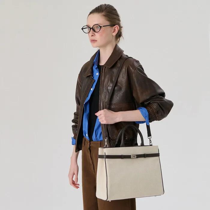 Laurent Bag_35_Canvas Brown
