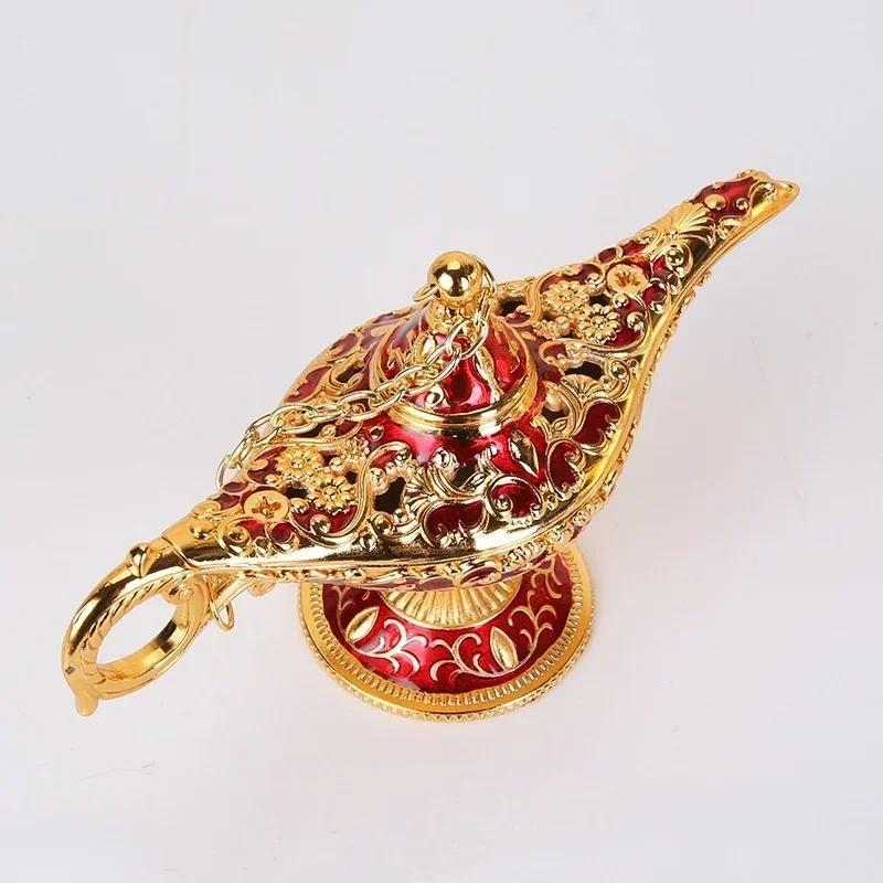 1 Pcs Metal Trumpet Ancient Magic Lamp European Retro Crafts Decoration Creative Ornaments Props Wishing Light Model Gift