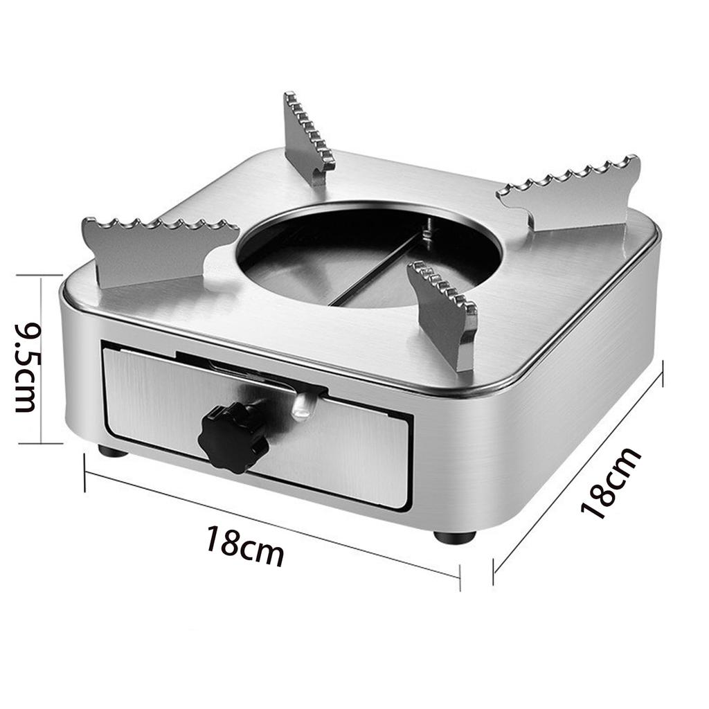 Batone Alcohol Stove Burner for Camping, Hiking, and Outdoor Activities - Adjustable Flame, Compact, Solid Fuel, Retractable Design, Stainless Steel,