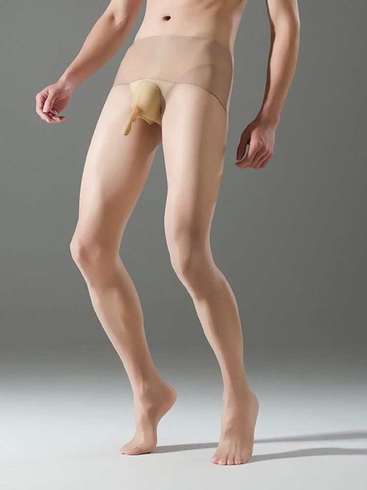 Untrthin Sheer Men'S Pantyhose Seamless High Waist Oil Shiny Tights Sexy Allure U Convex Pouch Sheath Gay Lingeries Panties