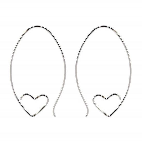 LeCalla S925 Bijoux en Argent Sterling Coeur Amour Fil Boucles d'Oreilles pour Femme Fille