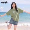 MJ STYLE Women's Cotton Loose Fit Graffiti T-Shirt