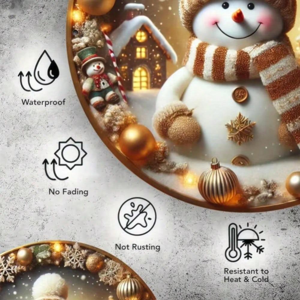 Vintage Snowman Metal Wall Art Christmas Decor Indoor Outdoor Home Sign
